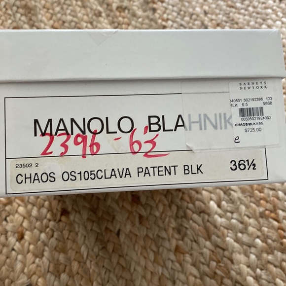 Manolo Blahnik Chaos Patent Leather Sandals - Picture 2 of 8